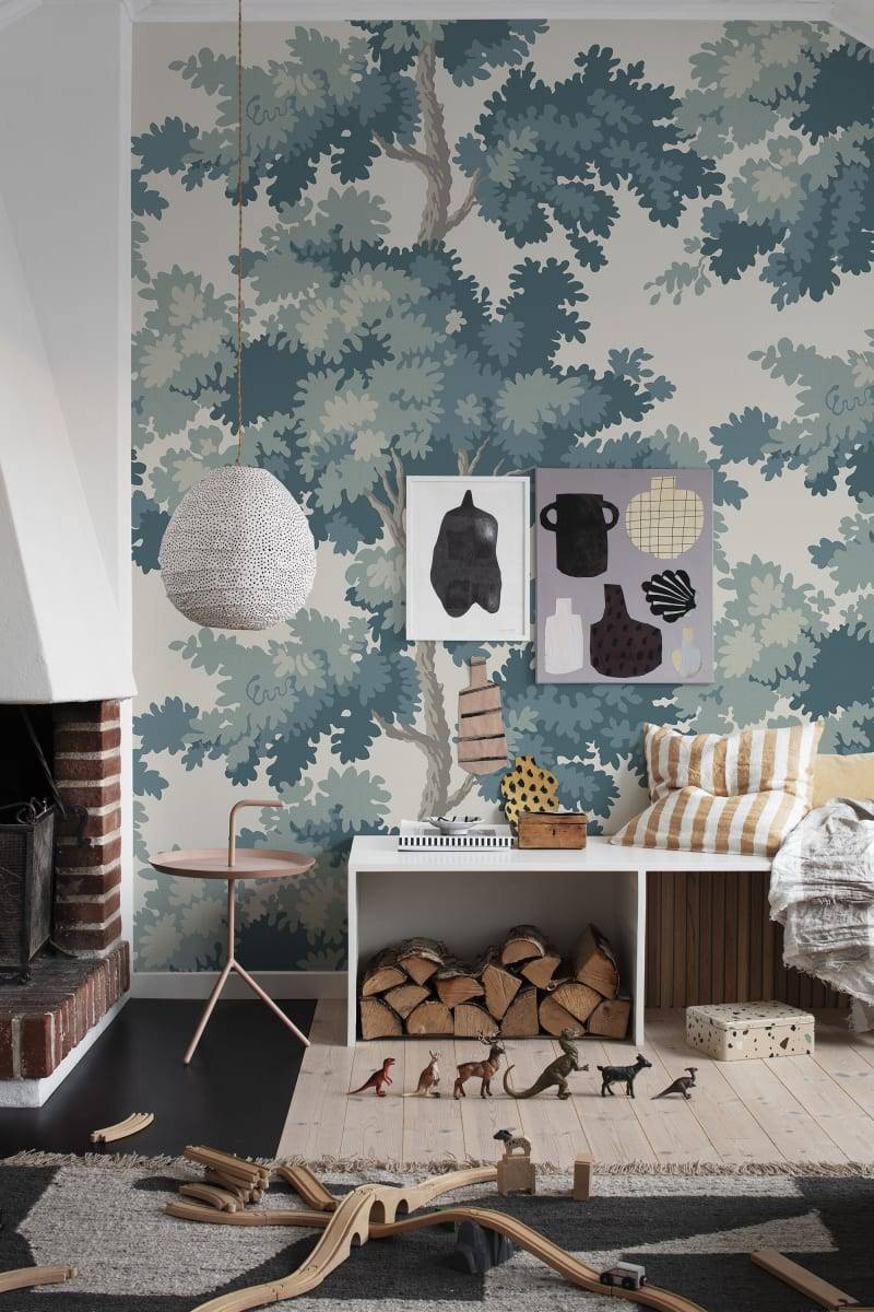 S10176 – tapeta Raphael Forest, Teal Le Village Sandberg – Sandberg – zdjęcie produktu