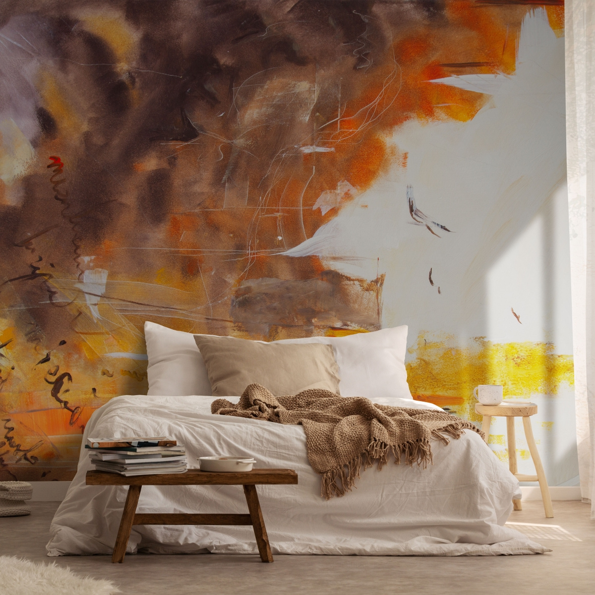 tapeta artystyczna panoramiczna do sypialni – wzór Story marki WallArt