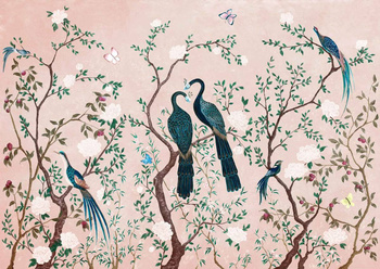 6600093 - panel Edo Subtle Pink Random Chinoiseries II Coordonne