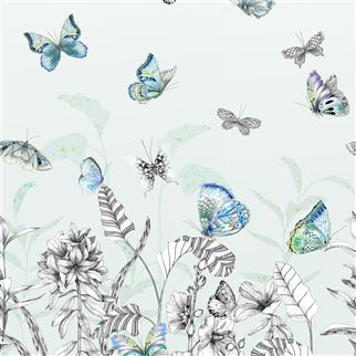 PDG1058/02 – panel Papillons Eau De Nil Mandora Wallpapers Designers Guild