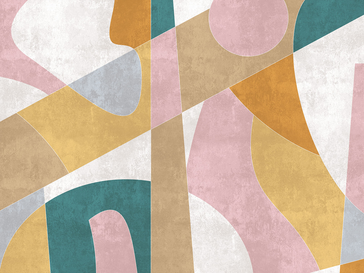 Tapeta na wymiar Ellso WallCraft 760332301 – duża geometria w pastelowych kolorach na ścianie