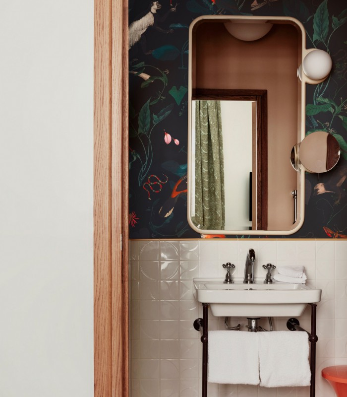 Tapeta Teal Blue Garden w łazience