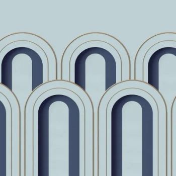 R16102 Arch Deco, Blue - Fototapeta RebelWalls