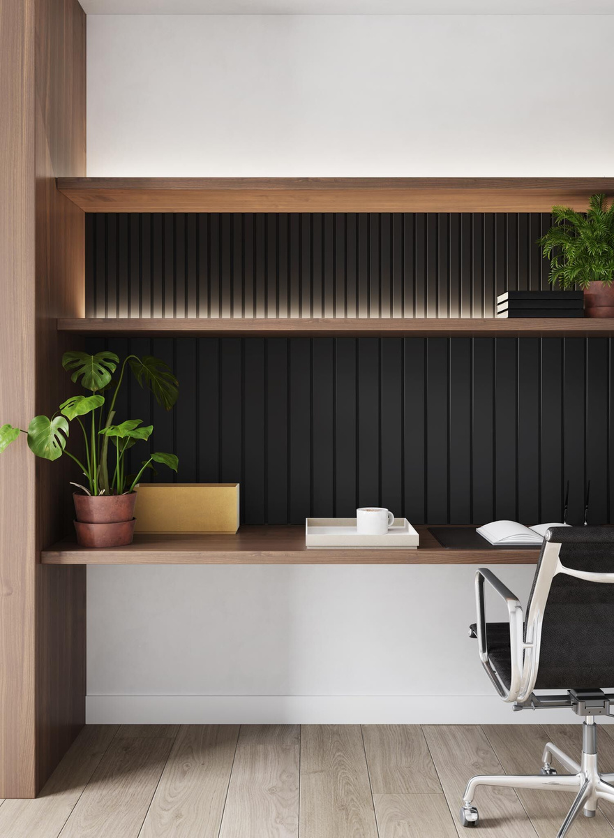 Panel dekoracyjny W116 BAR XL Orac zastosowany we wnętrzu – aranżacja biura domowego
