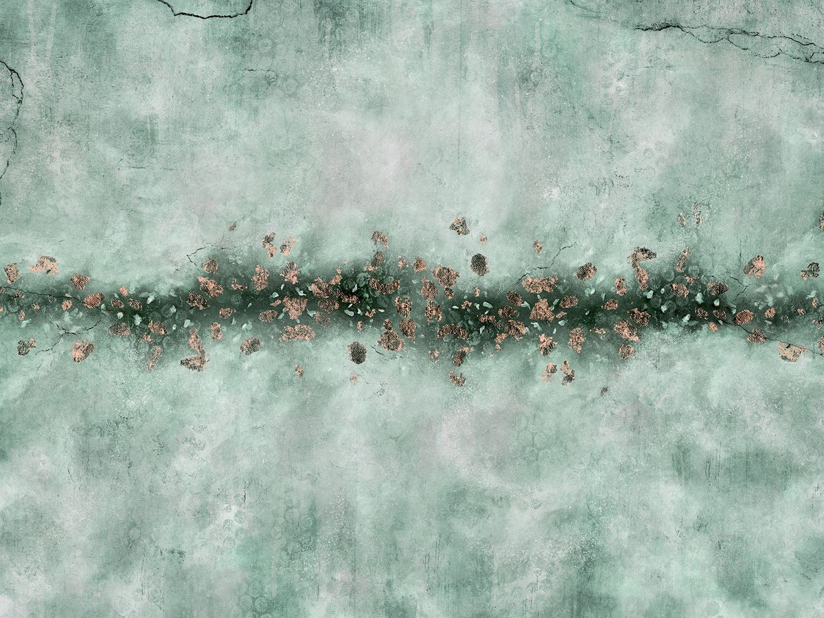 Fototapeta na wymiar DE MORI 435 33 2101 WallCraft w odcieniach zieleni i miedzi