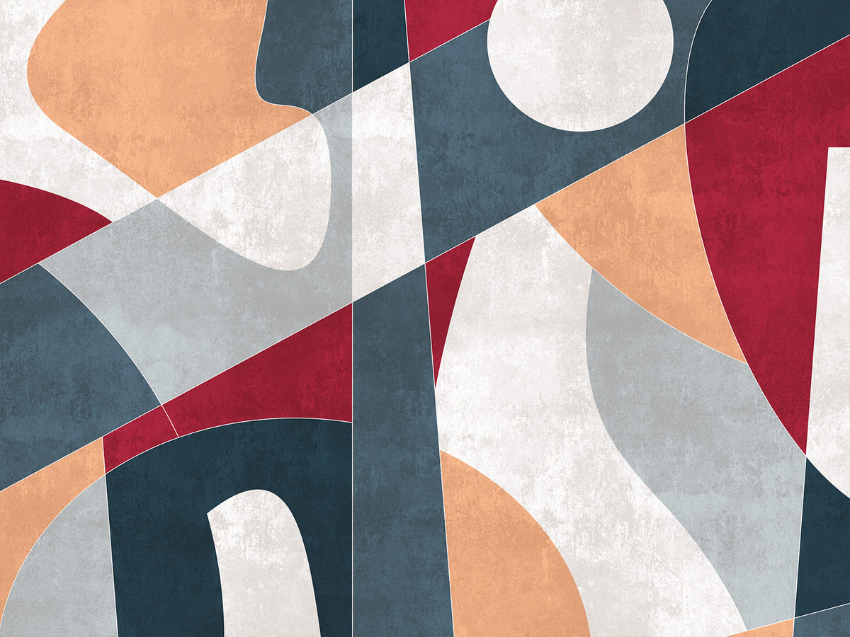 Zbliżenie wzoru tapety duża geometria Ellso WallCraft