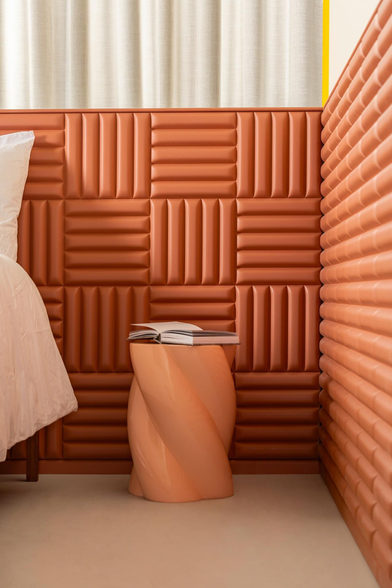 W218 QUILT panel ścienny 3D Orac Decor aranżacja w ciepłej kolorystyce