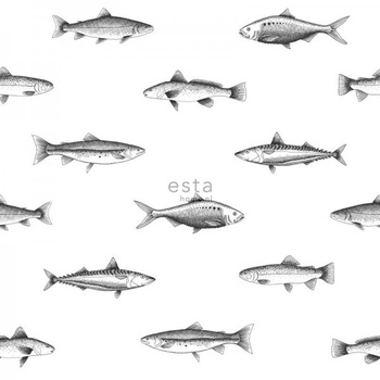 148-138967 - tapeta Pen Drawing Fish Regatta Crew Esta Home