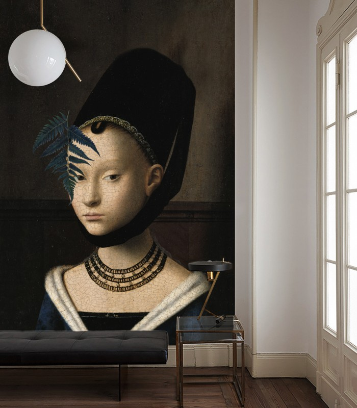 Tapeta Lady fern Wallcolors na ścianie w salonie