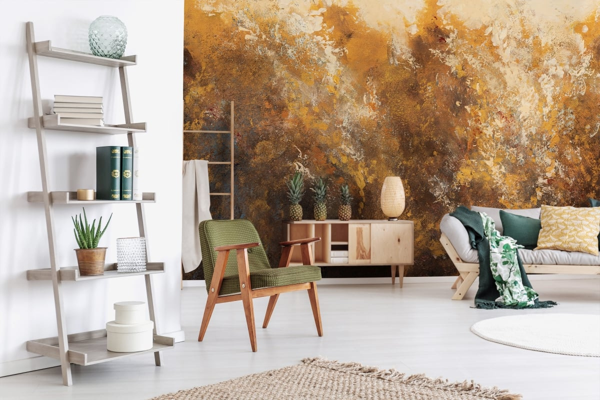 tapeta na wymiar WallArt do salonu – motyw abstrakcyjny w ciepłych odcieniach terra