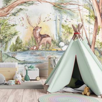 Deer Friends - Tapeta w standaryzowanych rolkach WallArt