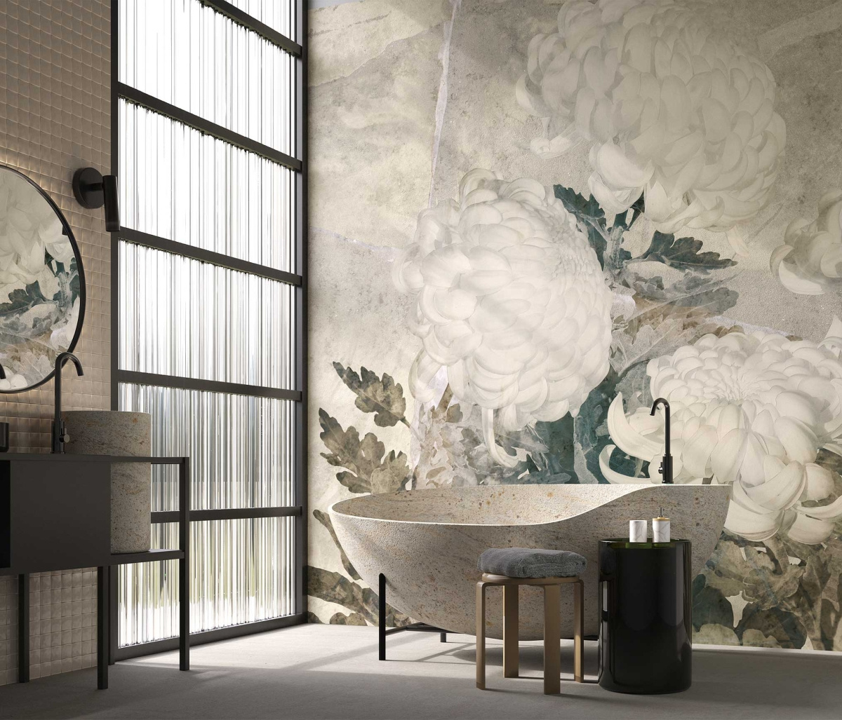 Fototapeta kwiatowa na wymiar WallCraft Floss 580 31 2201 w łazience