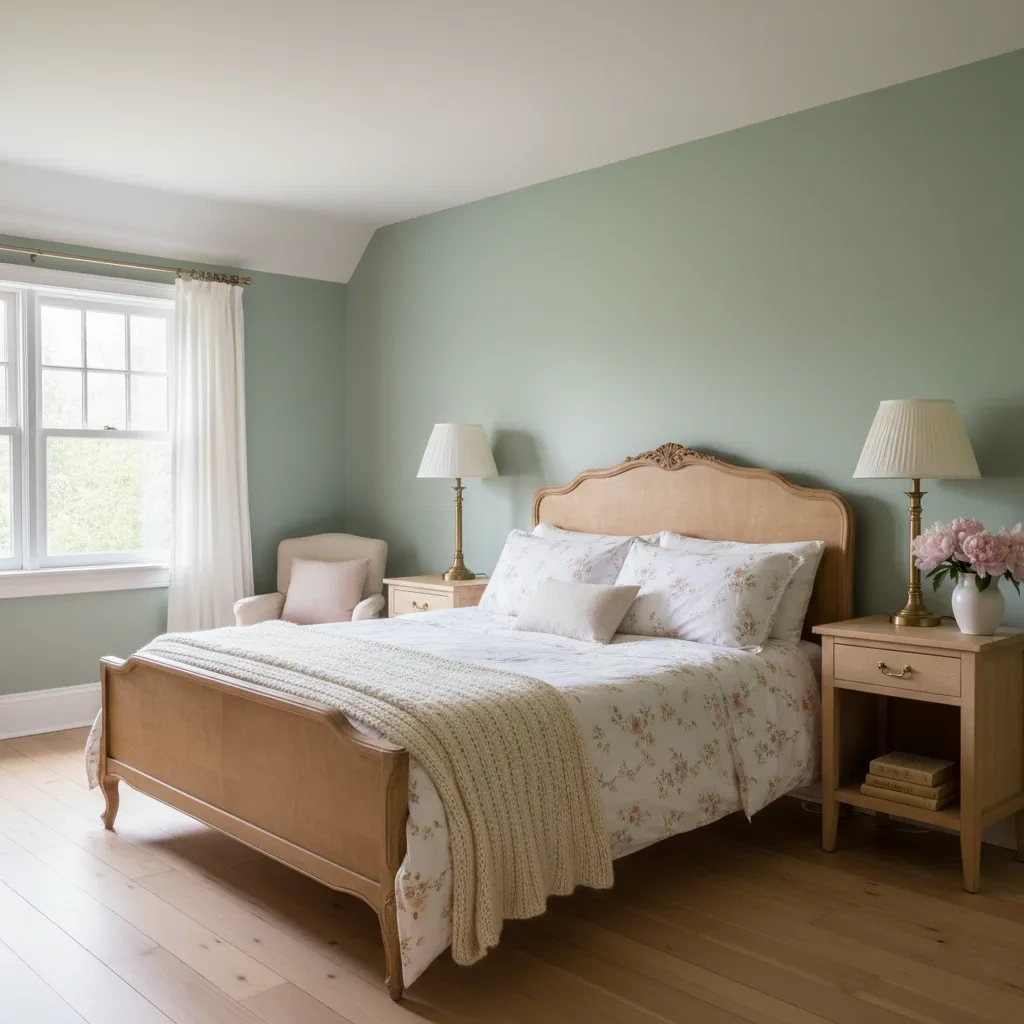 HC-117 - Hancock Green Benjamin Moore w sypialni