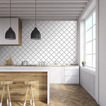 Arabesca Big Biały+Czarna Fuga - tapeta Wallart