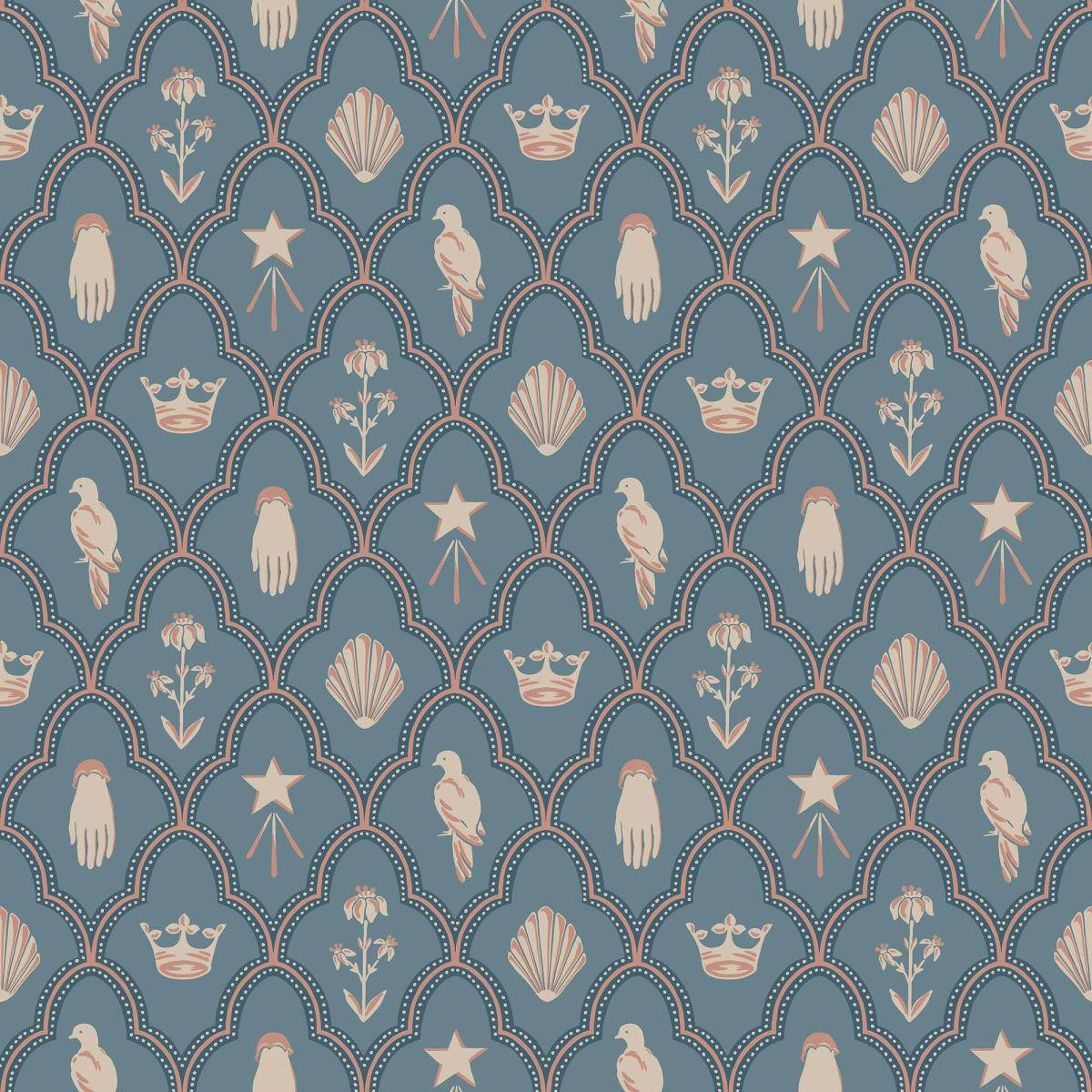 S10272 – tapeta Turtledove Barn Indigo Blue Le Village Sandberg – Sandberg – zdjęcie produktu