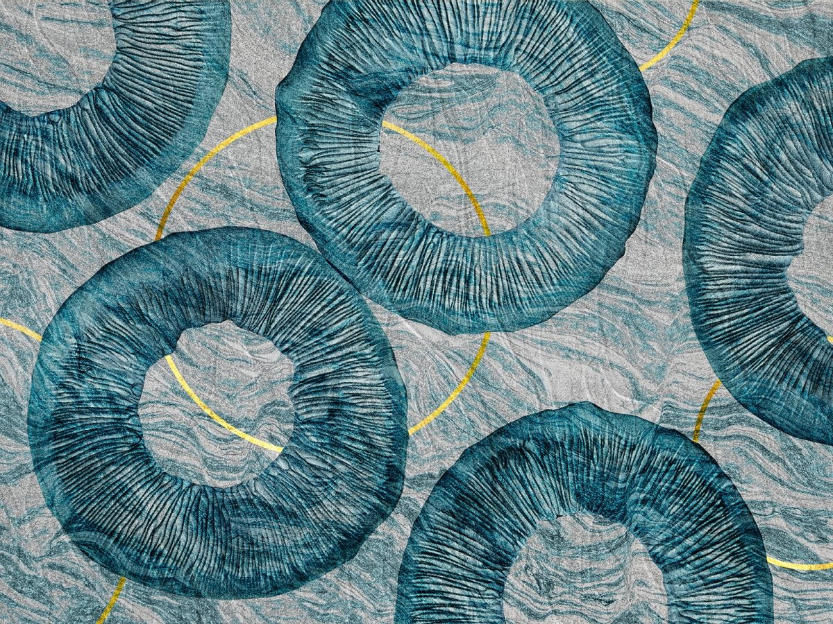 FOTOTAPETA ESTRA 635 32 2202 WALLCRAFT – turkusowa fototapeta na wymiar z abstrakcyjnym wzorem