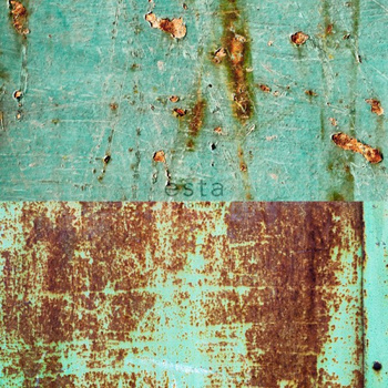 143-158203 - fototapeta Xxl Patchwork Rusty Green House Esta Home