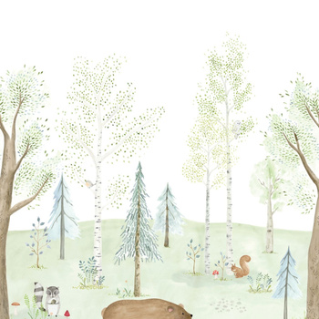 88227303 - tapeta THE ENCHANTED FOREST WITH BEAR Once Upon A Time Casadeco