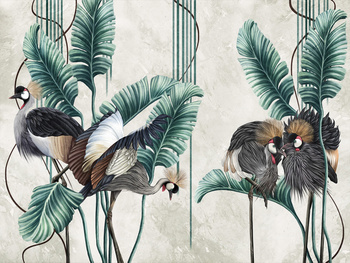 Tapeta egzotyczne liście i ptaki Renet WallCraft 785322301