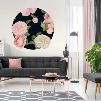 Koło Roses Dark Blue - Fototapeta WallArt