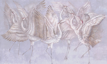 Tapeta w żurawie jasny fiolet