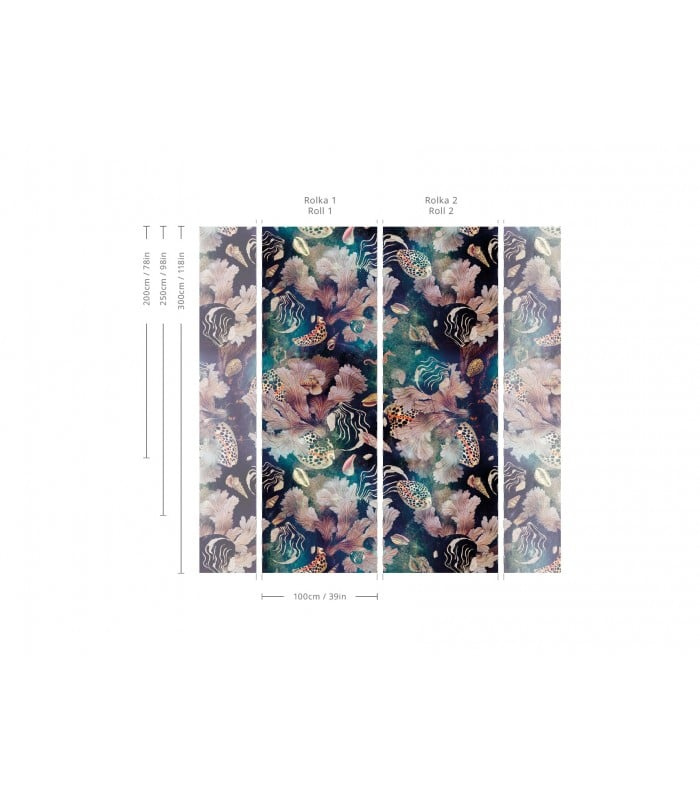 Tapeta Black Sea – widok wzoru z podziałem na pasy