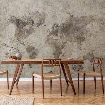 Grunge World Map - tapeta Wallart