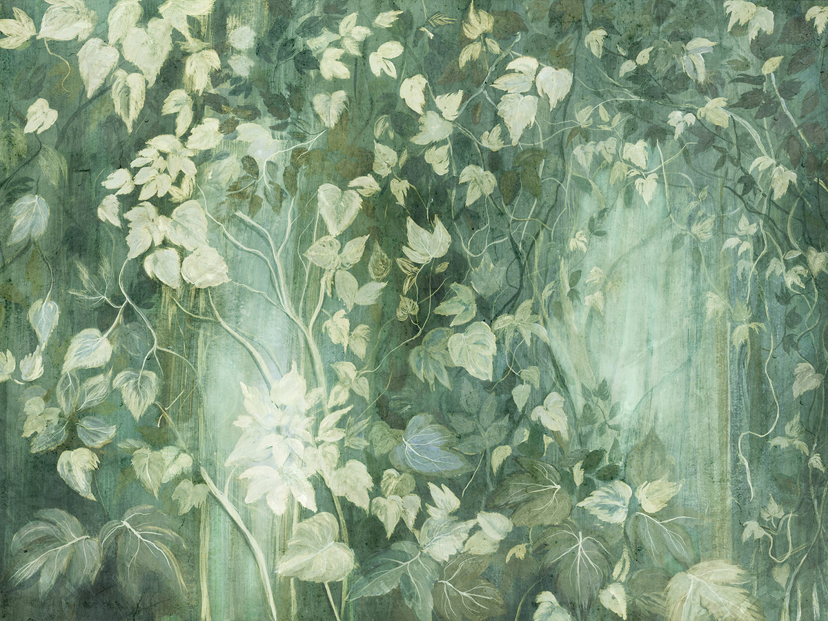 Strukturalny mural ścienny Pnącza Di San WallCraft 755 31 2301 z zielonymi liśćmi