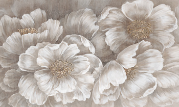 Tapeta w duże kwiaty beżowa