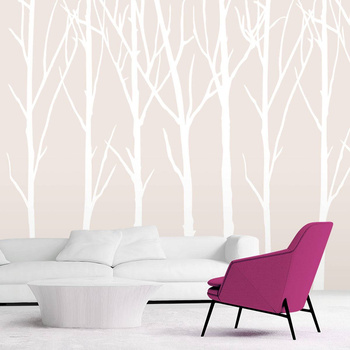 Bare Trees kawowy - tapeta Wallart