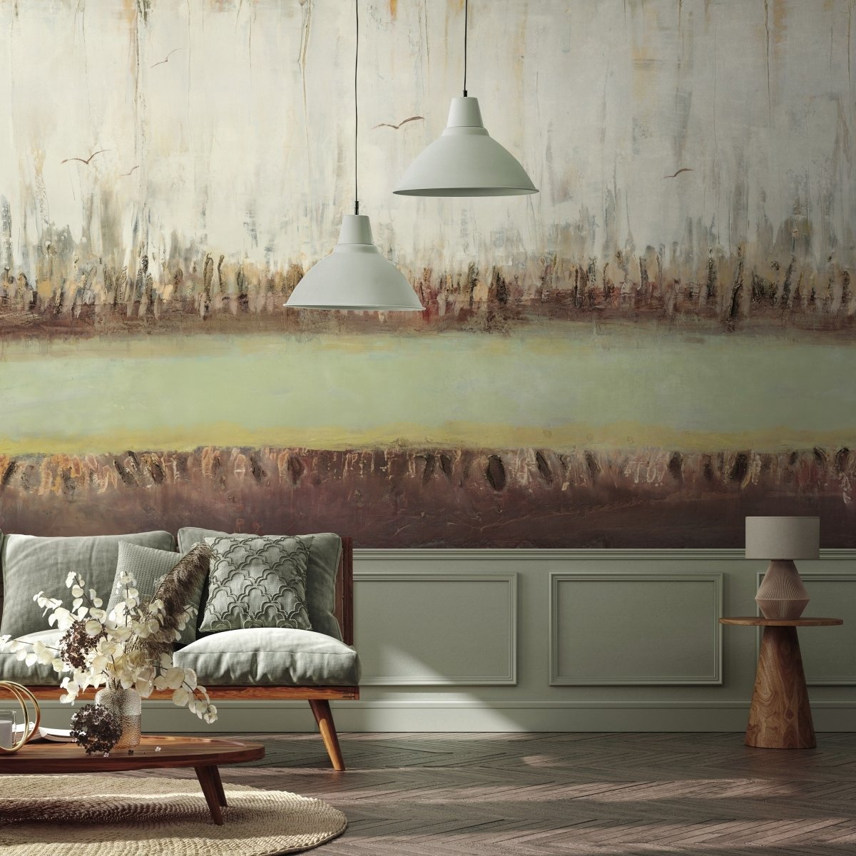 tapeta na wymiar WallArt do salonu – motyw abstrakcyjny Pistacchio