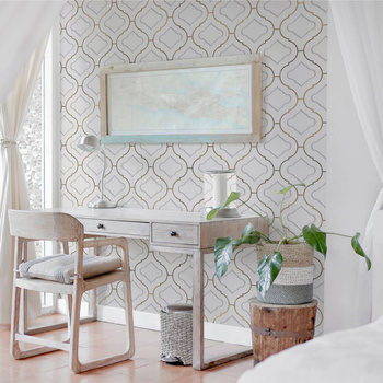 Arabesca White Gold - tapeta Wallart