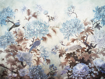 Tapeta egzotyczne kwiaty i rajskie ptaki Pember WallCraft 880312401