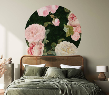 Koło Roses Dark Green - Fototapeta WallArt