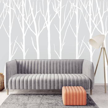 Bare Trees jasnoszare tło - tapeta Wallart