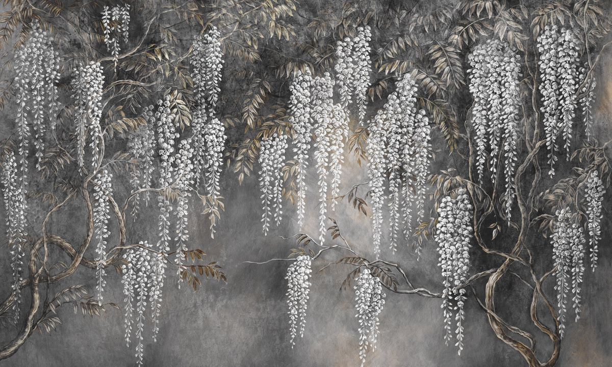 tapeta w winorośl 3 RAUV na wymiar z roślinnym motywem na podkładzie strukturalnym