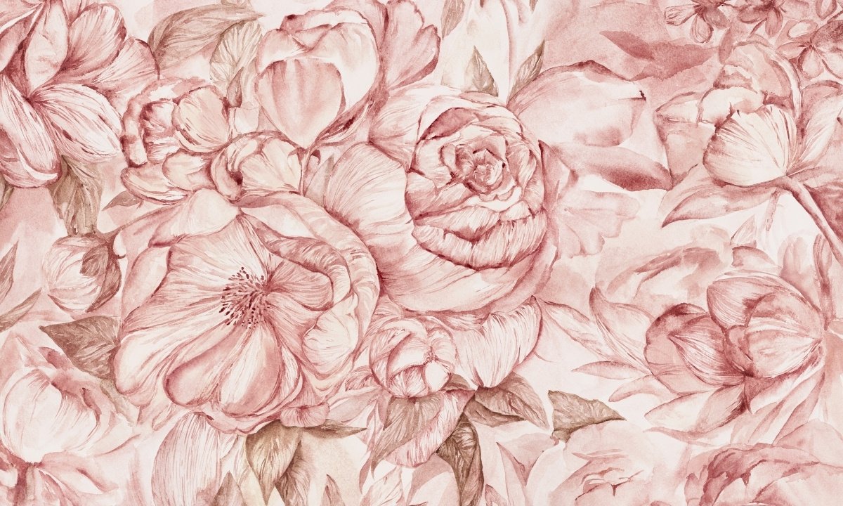 Fototapeta kwiatowa Brassica Pink – tapeta artystyczna panoramiczna do sypialni i salonu