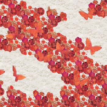 TP 284 03 - tapeta Une histoire de paradis Soleil Levant Elitis