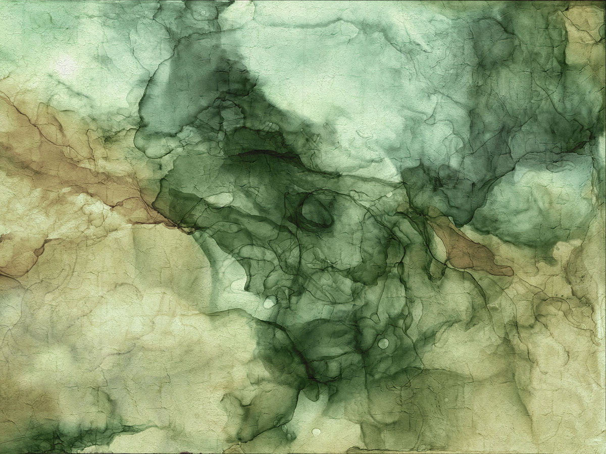 Zbliżenie wzoru fototapety LIGENN 345 31 2101 WallCraft – abstrakcyjna kompozycja zieleni