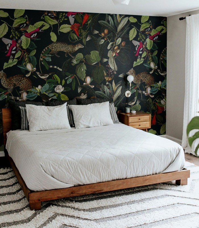 Tapeta The Jungle Book Black w sypialni Wallcolors