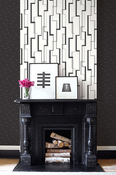 BW23011 - tapeta Large Geometric Black & White Paper&Ink Wallquest