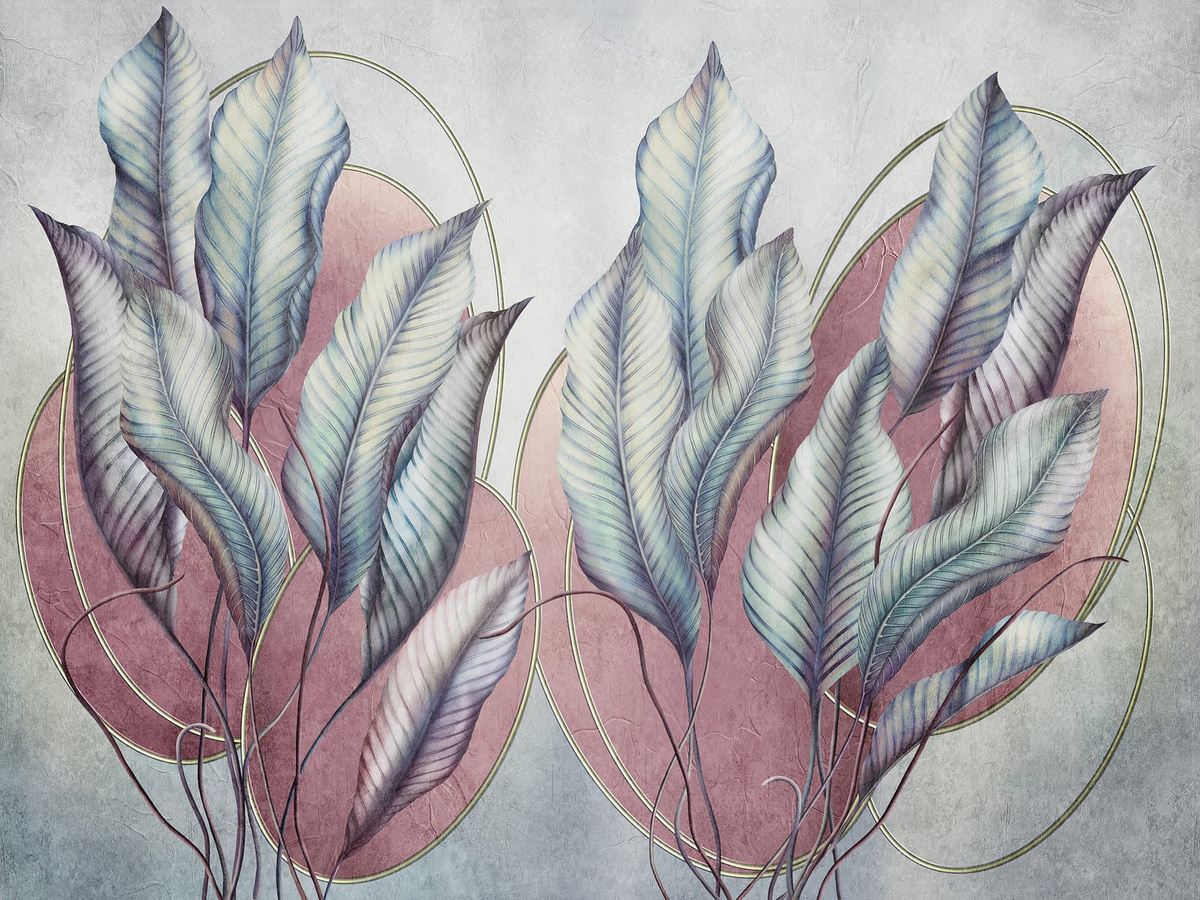 Tapeta liście Devi WallCraft 845312401 – zbliżenie wzoru