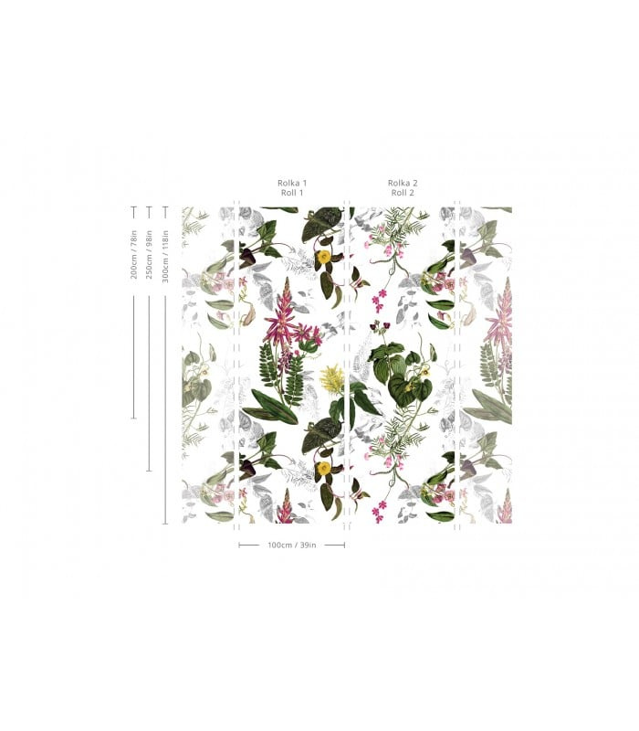 Schemat ułożenia pasów tapety Beautiful Blossom Wallcolors