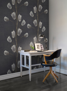 R13061 La Vie En Tulipe, Black - Fototapeta RebelWalls