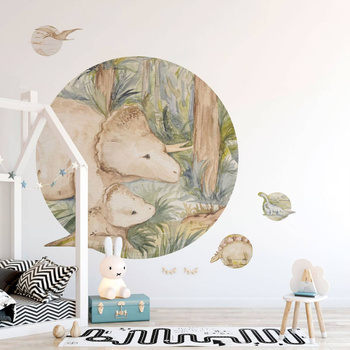 Koło Dino Story II - Fototapeta WallArt