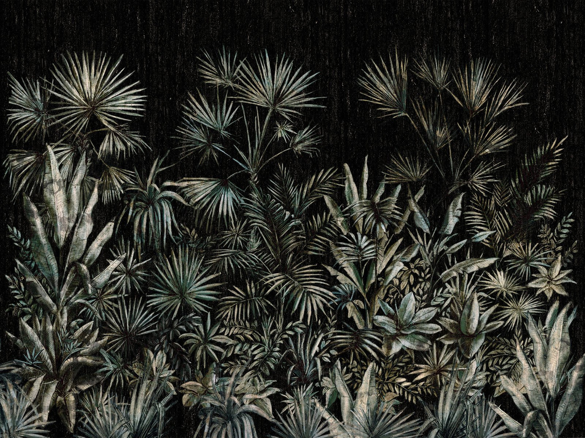 Fototapeta PASSIFLORA 340 33 2101 WallCraft – ciemny roślinny mural ścienny