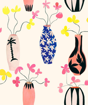 8000064 - panel Vase of Paradise Ivory 40th Aniversary Coordonne