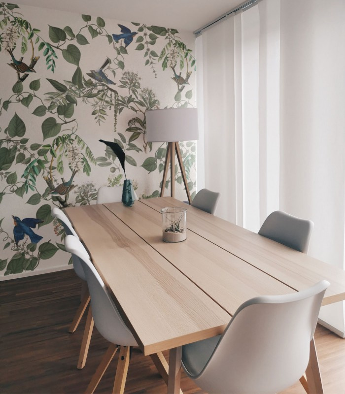 Tapeta Flying Birds Wallcolors w jasnej jadalni