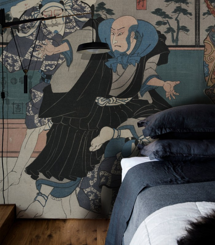 Tapeta Zen Warriors Wallcolors na ścianie w sypialni