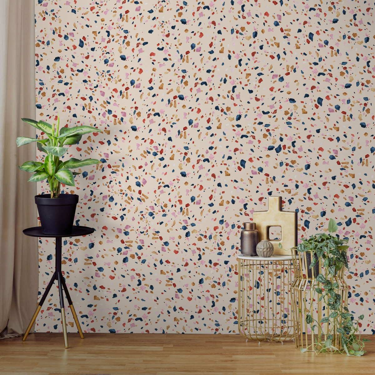 tapeta na wymiar WallArt do salonu – wzór terrazzo w odcieniu Terrazzo Pink